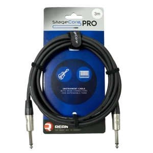 StageCore PRO100LU3BK REAN 6.35mm-6.35mm Mono Jack Cable, LU3