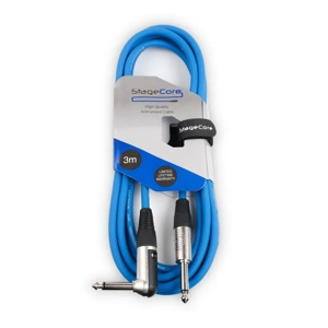 StageCore CORE140LU3BL 6.35mm Angled Mono Jack Plug - 6.35mm Straight Mono Jack Plug, Cable