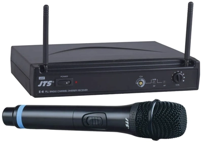 JTS UHF single channel PLL diversity receiver with handheld transmitter