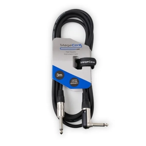 StageCore CORE140LU3BK 6.35mm Angled Mono Jack Plug - 6.35mm Straight Mono Jack Plug, Cable