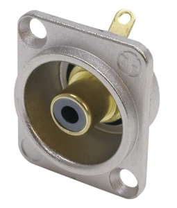 Neutrik RCA Phono - Phono socket in nickel D-shape housing black