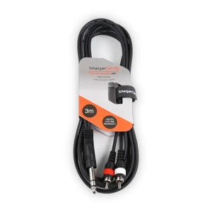 StageCore AIROH300LU3 1x 6.35mm Jack Plug - 2x Male RCA Phono Plugs, Cable
