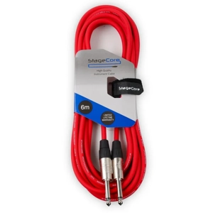 StageCore CORE100LU6-RD Premade 6.35mm-6.35mm Mono Jack Cable, LU6, RED