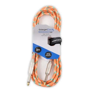 StageCore CORE120LU3OR 6.35mm Mono Jack Plug - 6.35mm Mono Jack Plug, Vintage Tweed Style Cable