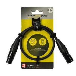 StageCore PRODMX5LU05 REAN 5 Pin XLR Male - 5 Pin XLR Female, 120 ohm DMX Cable, LU0.5