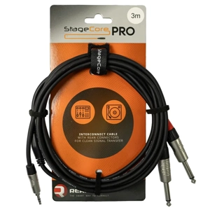 StageCore iPRO170LU3 REAN 3.5mm Mini Jack Plug - 2x 6.35mm Mono Jack Plugs, Cable, LU3