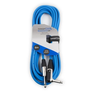 StageCore CORE140LU6BL 6.35mm Angled Mono Jack Plug - 6.35mm Straight Mono Jack Plug, Cable