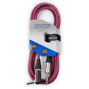 StageCore CORE140LU3PU 6.35mm Angled Mono Jack Plug - 6.35mm Straight Mono Jack Plug, Cable