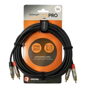 StageCore iPRO250LU3 REAN 2x Male RCA Plugs - 2x Male RCA Phono Plugs, Cable, LU3