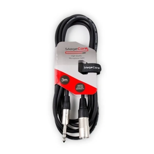 StageCore CORE163LU3BK 6.35mm Jack Plug - Male XLR Connector, Audio Cable