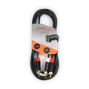 StageCore iCORE215LU15 3.5mm Mini Jack Plug - 2x Male RCA Phono Plugs, Cable