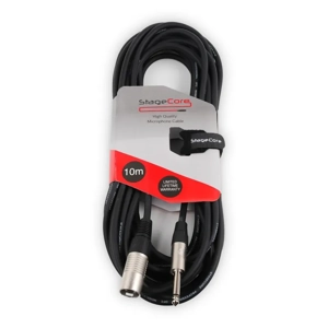 StageCore CORE301LU10BK 6.35mm Mono Jack Plug - Male XLR Connector, Audio Cable
