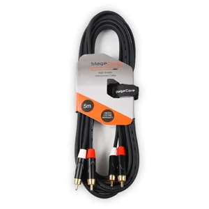 StageCore iCORE250LU5 2x Male RCA Plugs - 2x Male RCA Phono Plugs, Cable