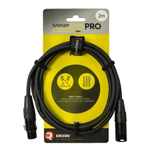 StageCore PRODMX5LU2 REAN 5 Pin XLR Male - 5 Pin XLR Female, 120 ohm DMX Cable, LU2