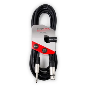 StageCore CORE162LU6BK 6.35mm Jack Plug - Female XLR Connector, Audio Cable