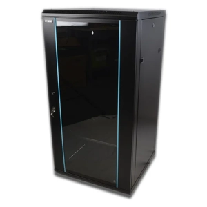Cobra Wall Mounting Metal 19" Rack Cabinet Glass Door 15U 600mm Deep, Black, Flat Pack