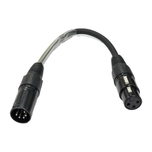 StageCore SCDMX5M-3F DMX Adaptor Cable, 5 Pin Male XLR 3 Pin Female XLR, Length 0.20m