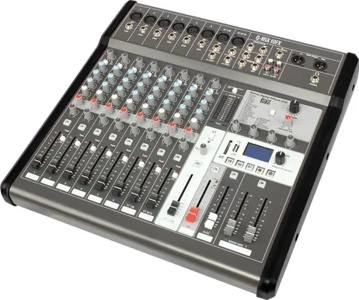 Q-Audio 10 Channel Mixer with FX and USB (19" rack mount kit included)