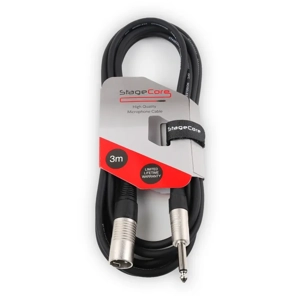 StageCore CORE301LU3BK 6.35mm Mono Jack Plug - Male XLR Connector, Audio Cable