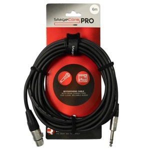 StageCore PRO162LU6BK REAN 6.35mm Jack Plug - Female XLR Connector, Audio Cable, LU6