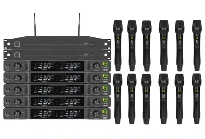 Q-Audio 12-Way QWM1970 Handheld System complete with Antenna Distrubtion Unit 606-614MHz