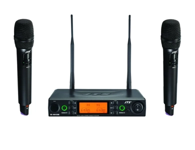 JTS UHF PLL Dual Channel Diversity Handheld Wireless Microphone System with REMOSET and BNC antenna