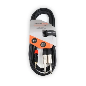 StageCore iCORE170LU3 3.5mm Mini Jack Plug - 2x 6.35mm Mono Jack Plugs, Cable