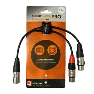 StageCore iPRO930LU03 REAN 1x Male XLR - 2x Female XLR Cable, LU0.3