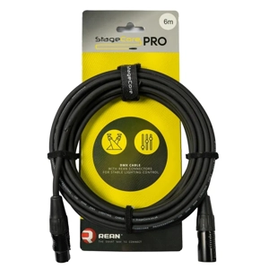 StageCore PRODMX3LU6 REAN 3 Pin XLR Male - 3 Pin XLR Female, 120 ohm DMX Cable, LU6