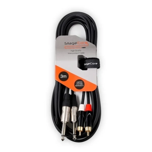 StageCore iCORE310LU3 2x 6.35mm Mono Jack Plug - 2x Male RCA Phono Plugs, Cable