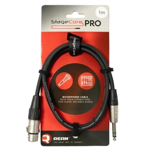 StageCore PRO162LU1BK REAN 6.35mm Jack Plug - Female XLR Connector, Audio Cable, LU1