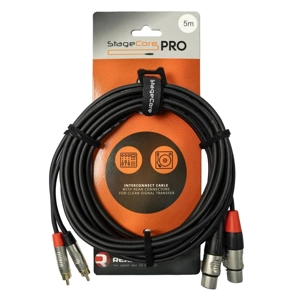 StageCore iPRO380LU5 REAN 2x Female XLR Connectors - 2x Male RCA Phono Plugs, Cable, LU5