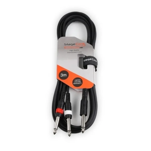 StageCore AIROH205LU3 1x 6.35mm Jack Plug - 2x Male RCA Phono Plugs, Cable