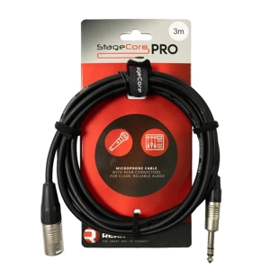 StageCore PRO163LU3BK REAN 6.35mm Jack Plug - Male XLR Connector, Audio Cable, LU3