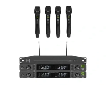 Q-Audio 4-Way QWM1970 Handheld System complete with Antenna Distrubtion Unit 606-614MHz