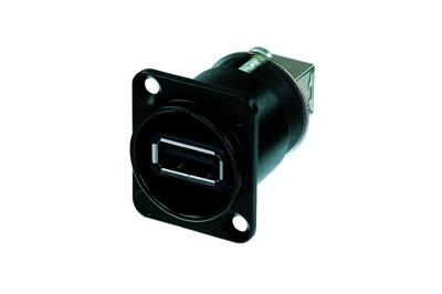 Neutrik Reversible USB genderchanger - Black IP65
