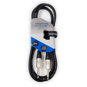 StageCore CORE100LU2-BK Premade 6.35mm-6.35mm Mono Jack Cable, LU2, BLACK