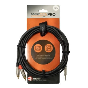 StageCore iPRO215LU5 REAN 3.5mm Mini Jack Plug - 2x Male RCA Phono Plugs, Cable, LU5