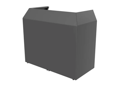 Ultimax DJ Booth supplied with black and white scrim and carry bags