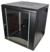Cobra Wall Mounting Metal 19" Rack Cabinet Glass Door 12U 600mm Deep, Black, Complete Assembled