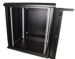 Cobra Wall Mounting Metal 19" Rack Cabinet Glass Door 4U 600mm Deep, Black, Complete Assembled