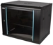 Cobra Wall Mounting Metal 19" Rack Cabinet Glass Door 9U 450mm Deep, Black, Complete Assembled
