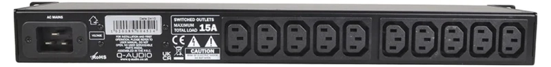 Q-Audio QPOWER10 Power Conditioner Racklight and USB Charger (10x IEC)