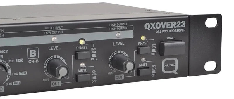 Q-Audio QXOVER23 Stereo 2-Way/Mono 3-Way Active Crossover Subwoofer Output