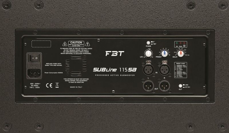 FBT Subline 118SA Active 18" Subwoofer Speaker 1200w RMS