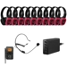 Silent Disco 10 Way Kit Including Beltback Bluetooth Transmitter and Charger