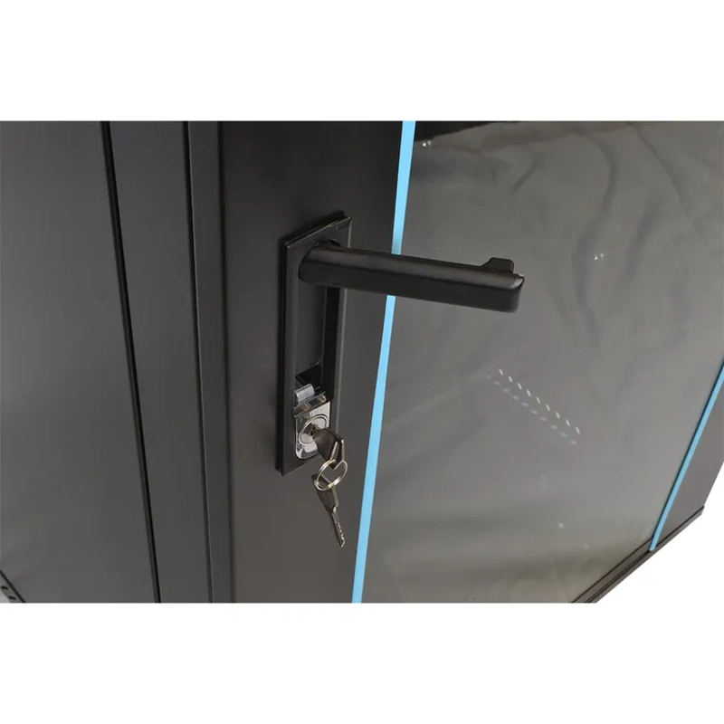 Cobra Wall Mounting Metal 19" Rack Cabinet Glass Door 18U 600mm Deep, Black, Flat Pack