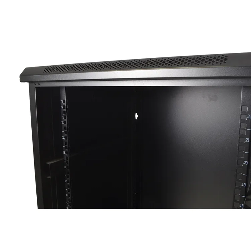 Cobra Wall Mounting Metal 19" Rack Cabinet Glass Door 18U 600mm Deep, Black, Flat Pack