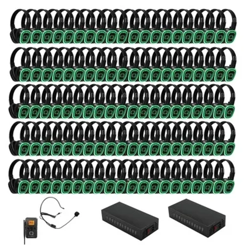 Silent Disco 100 Way Kit Including Beltback Bluetooth Transmitter and Charger