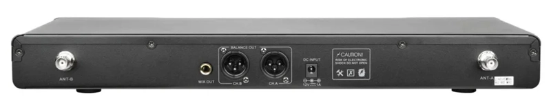 Q-Audio QWM 1970 HH BP UHF Dual Channel Handheld/Beltpack Wireless System, 19" Rack Mountable